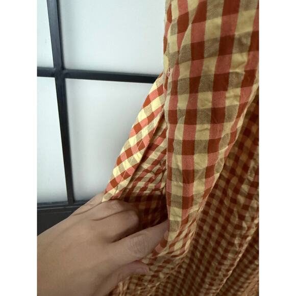 TOAST Seersucker Gingham Cotton Midi Dress Size 10 - Picture 5 of 12